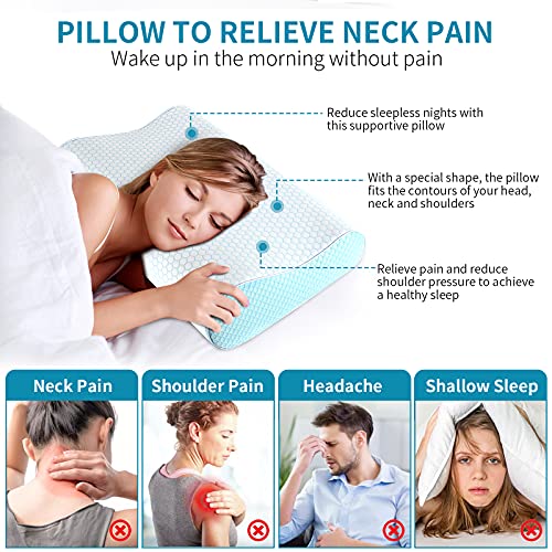 Queen Size Memory Foam Neck Pillow - Multiple Colors