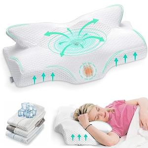 Elviros Contoured Memory Foam Neck Support Pillow