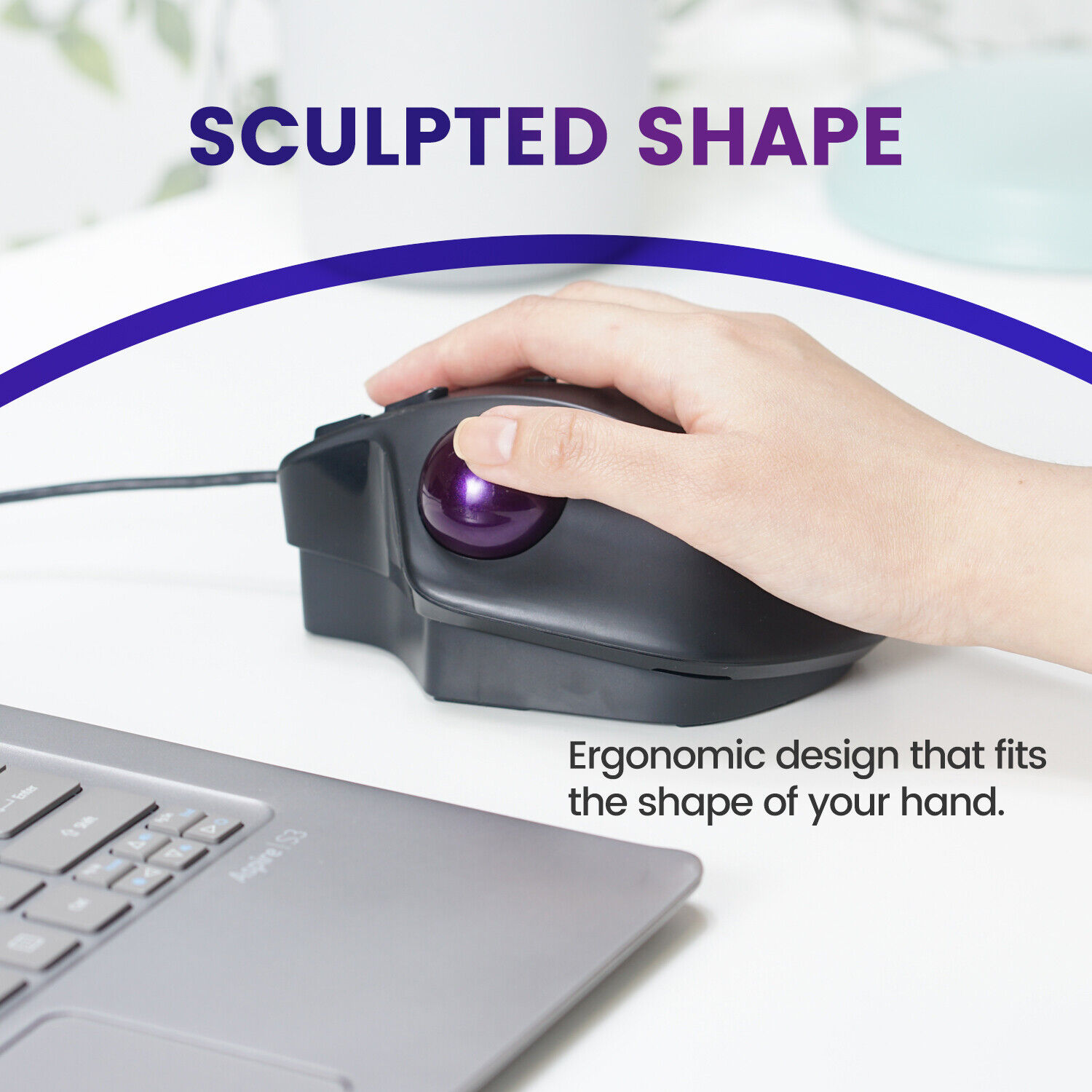 Perixx PERIMICE-520 Ergonomic Wired Trackball Mouse
