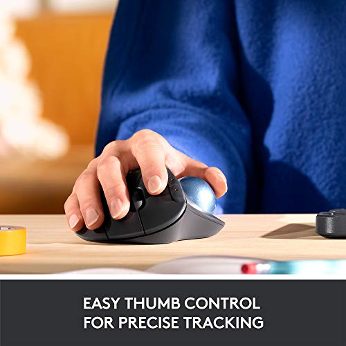 Wireless Ergonomic Trackball Mouse for Windows & Mac