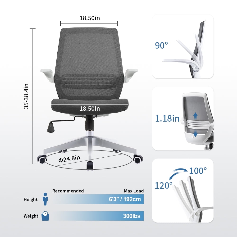 SIHOO Mid-Back Ergonomic Office Chair - Gray