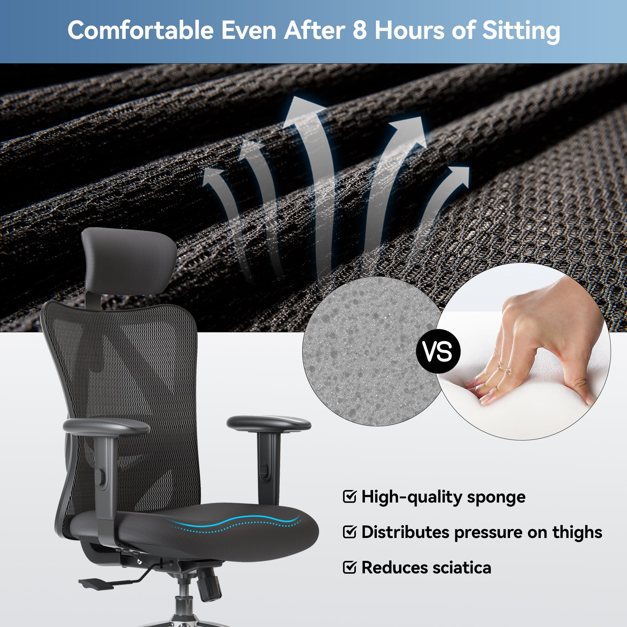 SIHOO High-Back Ergonomic Office Chair with Lumbar Support
