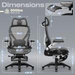 ELABEST X100 Ergonomic Office Chair with Footrest, Big and Tall Home Desk Chair with 5D Flip-Up Arms, Adjustable 3D Lumbar Support,High Back Rolling Computer Chair, Swivel Mesh Chairs (Midnight Mist)