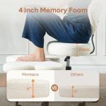 Pinmoco Ergonomic Cross Legged Chair, 360° Swivel Meditation Chair with Wheels, Height Adjustable Seat for ADHD, Strong Lumbar Support, Chic Home Office Furniture, Teddy Fabric, Off White