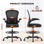 Ergonomic Drafting Chair with Lumbar Support and Armrests
