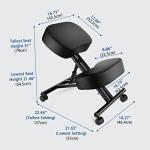 Kneeling Chair Ergonomic for Office, Adjustable Stool for Home and Office - Improve Your Posture with an Angled Seat - Thick Moulded Foam Cushions - Brake and Smooth Gliding Casters