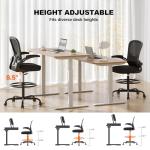 Ergonomic Drafting Chair with Lumbar Support and Armrests