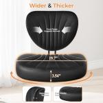 Cross Legged Office Chair, Ergonomic Criss Cross Chair with Wheels, 360° Swivel Height-Adjustable Meditation Chair for Yoga & ADHD, Wide Kneeling Chair with Strong Lumbar Support (Black) BPY01B