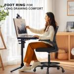 Ergonomic Drafting Chair with Lumbar Support and Armrests