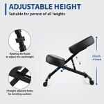 Kneeling Chair Ergonomic for Office, Adjustable Stool for Home and Office - Improve Your Posture with an Angled Seat - Thick Moulded Foam Cushions - Brake and Smooth Gliding Casters