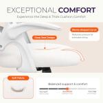 NEO CHAIR Office Desk Computer Gaming Ergonomic Chair with Lumbar Back Support Adjustable Height Swivel Wheels Flip-up Arms Mesh Chair for Home or Office (Ivory)