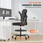 Ergonomic Drafting Chair with Lumbar Support and Armrests