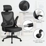 Yaheetech Ergonomic Office Chair, High Back Desk Chair with Headrest and Flip-up Armrest Lumbar Support for Home Office Meeting Room Study, Black