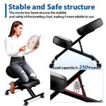 Kneeling Chair Ergonomic for Office, Adjustable Stool for Home and Office - Improve Your Posture with an Angled Seat - Thick Moulded Foam Cushions - Brake and Smooth Gliding Casters