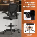 Ergonomic Drafting Chair with Lumbar Support and Armrests