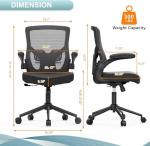 CYKOV Office Chair, High Back Desk Chair Adjustable Height and Ergonomic Design Home Office Computer Chair Executive Lumbar Support Padded Flip-up Armrest Swivel Task Chair