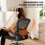 Ergonomic Drafting Chair with Lumbar Support and Armrests