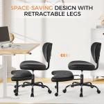 Cross Legged Office Chair, Ergonomic Criss Cross Chair with Wheels, 360° Swivel Height-Adjustable Meditation Chair for Yoga & ADHD, Wide Kneeling Chair with Strong Lumbar Support (Black) BPY01B