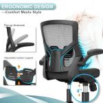 CYKOV Office Chair, High Back Desk Chair Adjustable Height and Ergonomic Design Home Office Computer Chair Executive Lumbar Support Padded Flip-up Armrest Swivel Task Chair