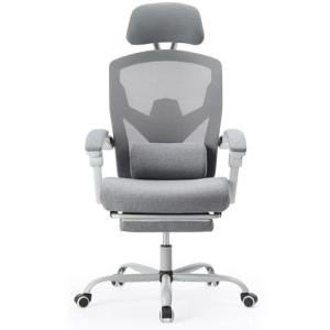 Sweetcrispy Ergonomic High-Back Desk Chair with Footrest