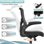 CYKOV Office Chair, High Back Desk Chair Adjustable Height and Ergonomic Design Home Office Computer Chair Executive Lumbar Support Padded Flip-up Armrest Swivel Task Chair