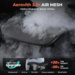 CAPOT Ergonomic Mesh Office Chair, Adjustable Lumbar High Back Desk Chair 400lbs, 4D Flip-up Arms, 3 Tilt Backrest, 3D Headrest, PU Wheels, Swivel Rolling Computer Chair for Long Desk Work - Black