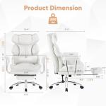 Ergonomic Executive Desk Chair with Footrest and Lumbar Support