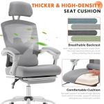 Sweetcrispy Ergonomic High-Back Desk Chair with Footrest