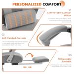 Sweetcrispy Ergonomic High-Back Desk Chair with Footrest