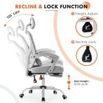 Sweetcrispy Ergonomic High-Back Desk Chair with Footrest