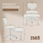 Ergonomic Cross Legged Chair with Wheels,360° Swivel Meditation Chair,ADHD Chair, Criss Cross Desk Chair with Lumbar Support and Adjustable Stool, Flexible Design for Fidgety Sitters, Ivory