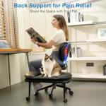 Cross Legged Office Chair, Ergonomic Cloud Criss Cross Desk Chair, Meditation Chair with Wheels, Height Adjustable Seat for ADHD, Wide Kneeling Chair with Back Support