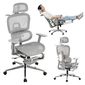 High Back Mesh Ergonomic Office Chair with Footrest