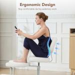 Ergonomic Cross Legged Chair with Wheels,360° Swivel Meditation Chair,ADHD Chair, Criss Cross Desk Chair with Lumbar Support and Adjustable Stool, Flexible Design for Fidgety Sitters, Ivory