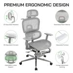 High Back Mesh Ergonomic Office Chair with Footrest