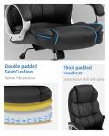 FDW Office Chair Computer High Back Adjustable Ergonomic Desk Chair Executive PU Leather Swivel Task Chair with Armrests Lumbar Support (Black)