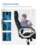 FDW Office Chair Computer High Back Adjustable Ergonomic Desk Chair Executive PU Leather Swivel Task Chair with Armrests Lumbar Support (Black)