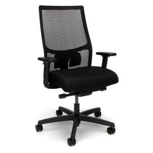 Adjustable Lumbar Mid-Back Office Chair - Black