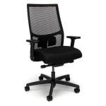 Adjustable Lumbar Mid-Back Office Chair - Black