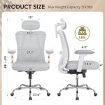 DEVAISE White Ergonomic Office Chair