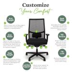 Adjustable Lumbar Mid-Back Office Chair - Black