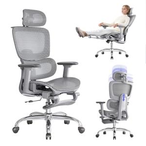 LarkLeaves Adjustable Ergonomic Office Chair with Footrest