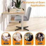 DUMOS Criss Cross Chair Legged Office Wide Comfy Desk Seat, No Wheels Armless Computer Task Seating, Swivel Vanity Home Height Adjustable