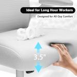 Ergonomic Office Chair for Back & Neck Pain Relief, Virgin Foam Seat, 2D Adjustable Lumbar & 3D Headrest, Tilt & Rock for Relaxation, Ideal for Long Sitting Comfort, White/Gold