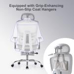 LarkLeaves Office Chair with Footrest, Ergonomic Chair with 3D Headrest, Computer Chair with Adjustable Backrest & 3D Armrest, Gaming Chair with Adaptive Lumbar Support, Mesh Backrest & Cushion, Grey