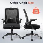 GTRACING Ergonomic Office Chair with Flip-up Armrests Executive Computer Chair for Home Office, Breathable Mesh & Comfy Lumbar Support, Black