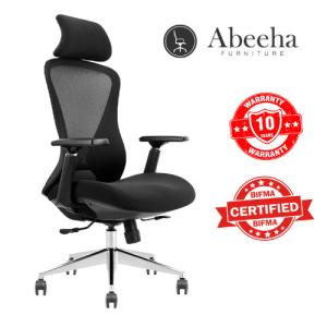 Abeeha Ergonomic Black Mesh Office Chair with Headrest