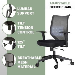 Adjustable Ergonomic Office Desk Chair with Arms