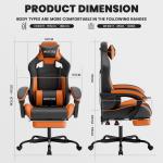 Ergonomic Gaming Chair with Massage and Footrest