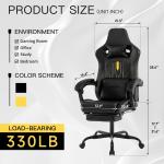 Ergonomic Gaming Chair with Footrest and Massage
